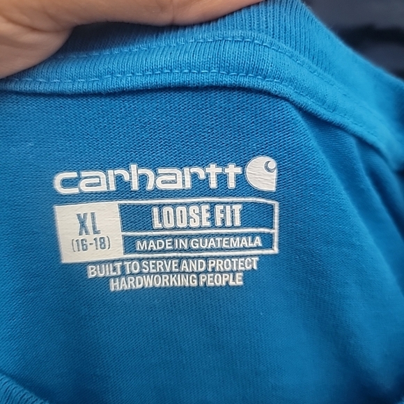 Carhartt Long-Sleeved Loose Fit Blue T- shirt Youth XLarge Quality Comfort - Picture 4 of 5